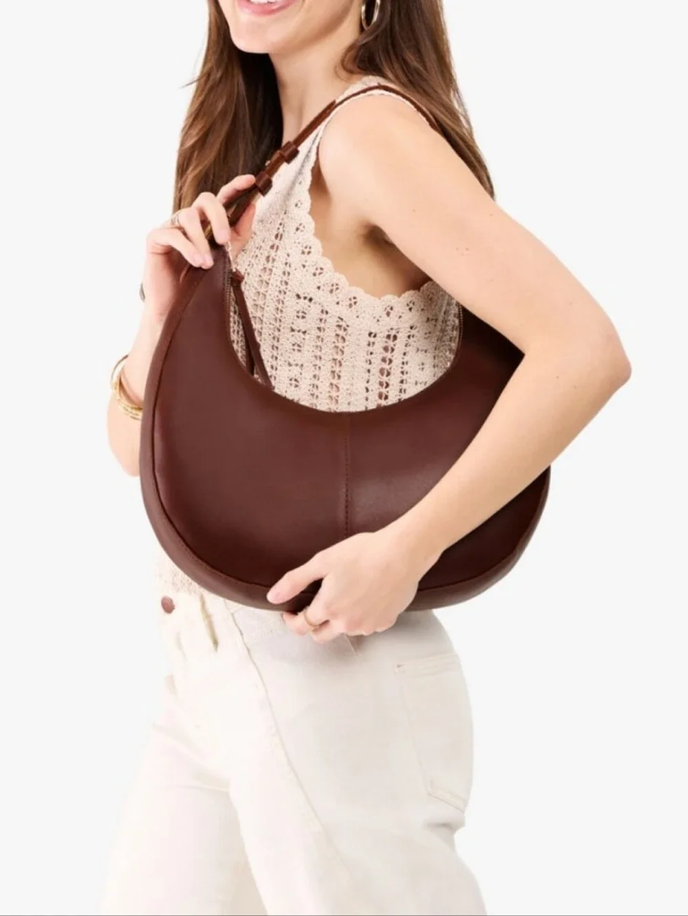 NWOT! Portland Leather Goods, Nora Shoulder Bag, Cognac, MSRP $168